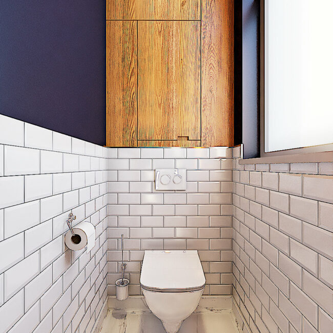 Rénovation des sanitaires d'une grande société en province de Liège, étude des matériaux et couleurs par images de synthèse