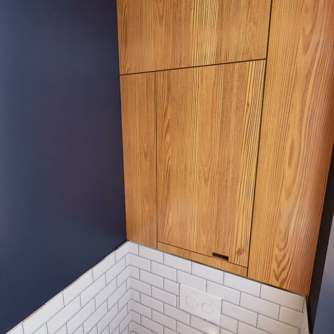 Rénovation des sanitaires d'une grande société en province de Liège, images de synthèse pour l'étude de composition des couleurs et des matériaux