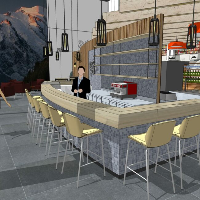 Modélisation intérieure réalisée avec SketchUp – formation SketchUp architecture Wallonie