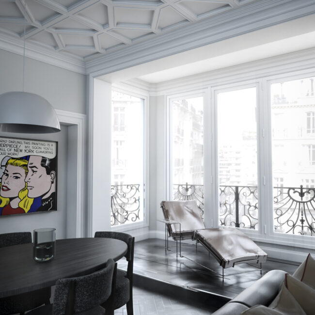 Rendu photoréaliste d’un appartement réalisé avec V-Ray pour SketchUp