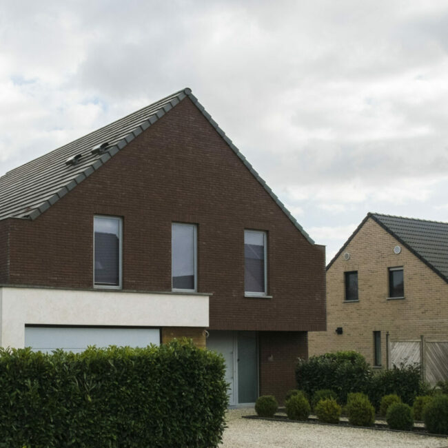 photo d'un projet de maison réalisé dans un lotissement du brabant wallon